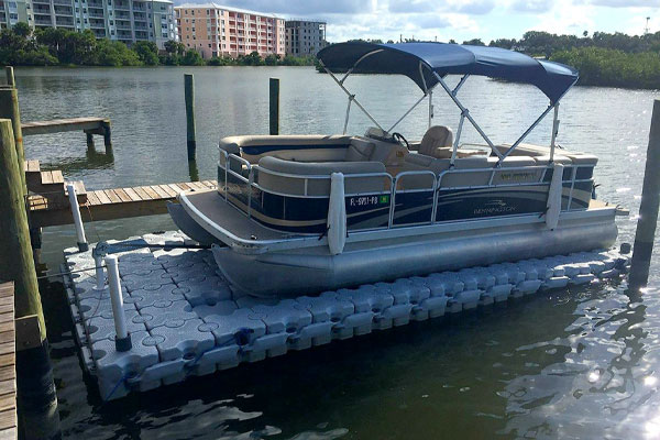 pontoon on dock