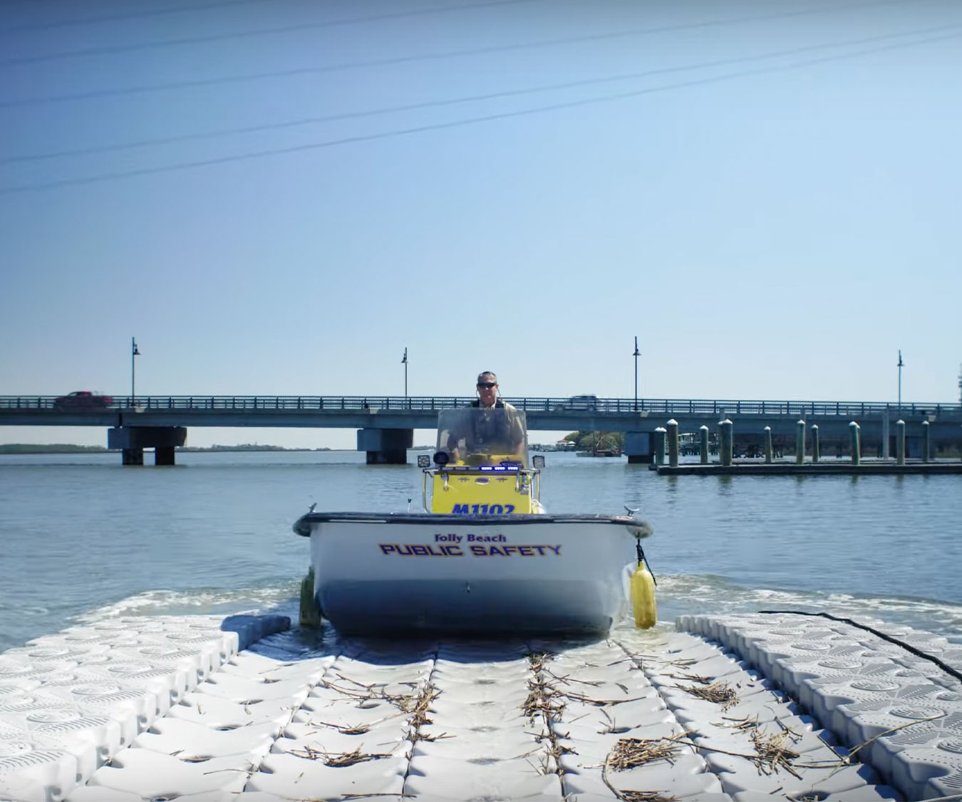 Government boat at folly beach